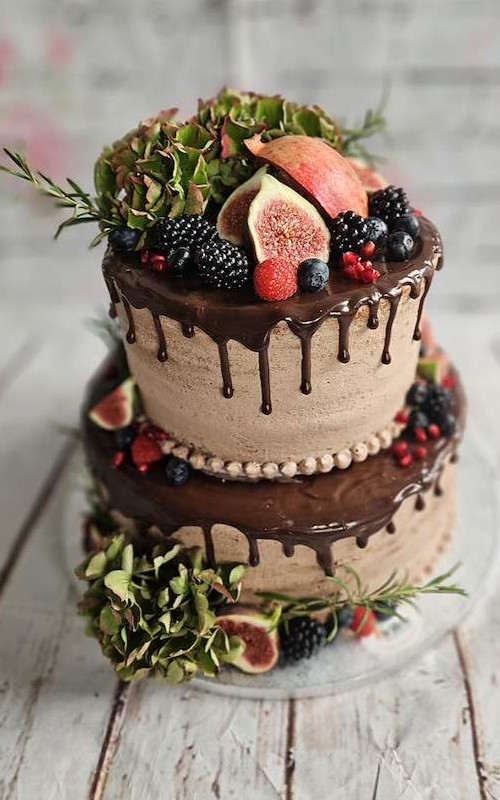 Winterliche Torte mit Schoko und Früchten